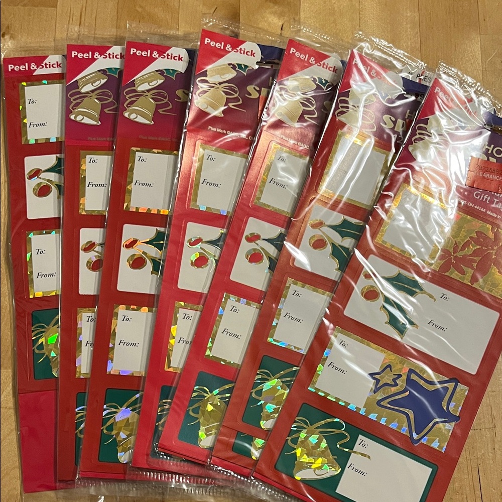 💲Vintage Holiday Sparkle Graphic Gift Tags - 7 12  packs